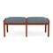 Lesro Lenox Wood 2 Seat Bench Wood Frame, Cherry, RF Serene Upholstery LW2001 - alternate 1